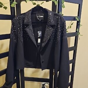 Fashion Nova Black Studded Blazer